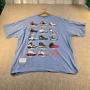 Classic Edition Retro Kicks‎ Sneaker Timeline Graphic T-Shirt Blue Mens XL